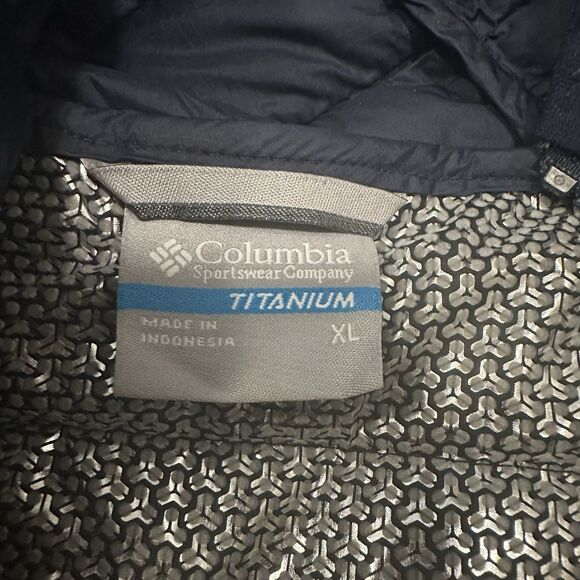 Columbia Titanium Mens Snow Country Hooded Jacket 1823141 Navy Blue Omni-heat 3D - Picture 8 of 8